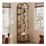 Tribesigns 6-Tier Narrow Bookcase, 71in Tall, Rustic Brown
