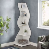 Tribesigns Corner Shelf, Modern 5-Tier Wall Corner Bookshelf – Sold By Tribesigns Designs Store
