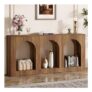 Tribesigns Farmhouse Console Table with 3 Arched Shelves, 160cm