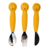 Trixie Silicone Toddler Cutlery Set 3-Pack, Soft, Easy-Grip