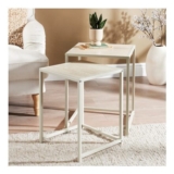 Tromso Nest of 2 Side Tables – Travertine Effect