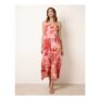 Tropical Print Adjustable Strap Maxi Dress