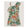 Tropical Print Asymmetrical Playsuit Multi