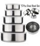 True Face 5 Pcs Bowl Set Stainless Steel Food Storage Bowls with 5 Lids Set – Sold by Truefaceuk / FBA (Delayed Dispatch)