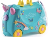 Trunki Una Unicorn 4 Wheel Hard Ride On Suitcase – Turquoise – Free C&C