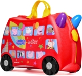 Trunki x Peppa Pig Ride-On Kids Suitcase – Carry-on Approved Kids Luggage, 18L Kids Travel Bag, Kids Suitcases on Wheels for Girls and Boys, Lightweight Cabin Hand Luggage with Tow Strap