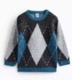 Tu kids Grey Argyle Knitted Jumper – ages 1-2 yrs to 3-4 yrs – free click and collect