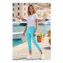 Turquoise Cropped Stretch Trouser