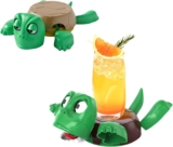 Turtle Funny Coaster, 3D Printed Turtle Cup Holder with Open Eye Funny Stress Relief Turtle Toy, Gift for Turtles Lover Home Office Desk (A)