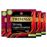 Twinings English Strong Breakfast Tea Bold, Lively & Full of Flavour Black Tea Multipack Bulk Buy, 320 (4 x 80) (£9.83 S&S) – Prime Deal