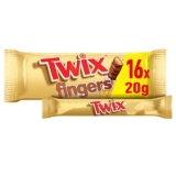 Twix Caramel & Milk Chocolate Fingers Biscuit Snack Bars Large Multipack 16x20g (£2.57 S&S)