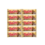Twix Milk Chocolate Bars with Biscuit & Caramel Pack of 10 50g