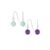 Two Green Amazonite and Light Purple Amethyst Dangle Earrings