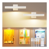 Two-Pack Cordless LED Wall Picture Lights Rechargeable with Remote