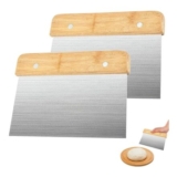 Two-Piece Stainless Steel Bench Scraper with Wood Handle