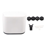 Tyenaza White 12L Rectangular Plastic Trash Can with Press Lid