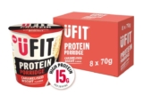 UFIT Caramelised Biscuit Protein Porridge Pots Pack of 8 x 70g Healthy Instant Breakfast High Protein Oats On-the-Go Meal (w/voucher)