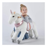UFREE Pony Ride-on Toy for Girls, Unicorn with Pink Horn