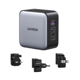 UGREEN Universal Travel Adapter, 65W USB C Charger GaN Fast Charger Nexode 3-Port with US/UK/EU Plug Prime only ugreen / FBA