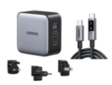 UGREEN Universal Travel Adapter, 65W USB C Charger GaN Nexode 3-Port with US/UK/EU Plug 100W USBC to USBC 1.6FT (With Codes)