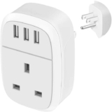 UK to US Adaptor Plug, USA Travel Adapter with 3 USB Ports – Sold by PURPLEJUNELIMITED / FBA