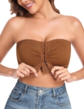 UMIPUBO Strapless Bras for Women Wirefree Bandeau Bra Front Fastening Non Padded Ladies Bra Seamless Everyday Full Coverage Bra
