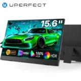 UPERFECT Portable 15.6 USB-C Monitor – FHD / Integrated Speakers & Stand / 100% sRGB / Mini-HDMI / 3.5mm Jack