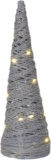 URBNLIVING LED Light Up Christmas Tree Cones, Pyramid Shaped Xmas Cone Trees with Fairy Lights, Window Display Home Decor (Silver with Glitter, 40cm)