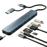USB C Hub Adapter 8 in 1, USB 3.0, 3xUSB 2.0 Ports, Type C Data, SD/TF Card Reader, 3.5mm Audio, Multiport Adapter sold by DuPingTian /FBA