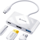 USB C Hub Multiport Adapter: QUUGE 3-in-1 USB C Hub with 4K HDMI, 100W Power Supply, USB 3.0 Data Port, Digital AV Multiport Adapter for MacBook and Other Laptops with USB C