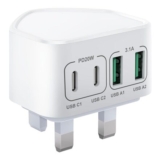 USB C Plug, 40W 4-Port Multi USB Plug UK Fast Charger