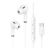 USB-C Wired Earbuds with Mic, Volume Control, Noise Cancelling, White