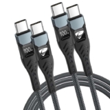 USB C to USB C, 100W 5A Fast Charging Cable 2Pack/2M USB Type C Charger Fast Charge Lead Usbc to Usbc Cable for iPhone 15 16 17 Pro Max