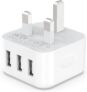 USB Plug, Multi USB Charger 5V 3A for iPhone X XR XS 8 7 6 6S Plus 5 5S 5C SE 14 14 Plus 14 Pro Max 13 12 11, Pad, UK Multiple Wall Charging Adapter Multiport Mains Power Adaptor.