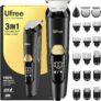 Ufree 3-in-1 Beard Trimmer Men, Mens Electric Shavers Razor for Mustache Nose Facial Hair, Professional Hair Clippers, Rechargeable Waterproof Beard Grooming Kit for Men, Birthday Gifts