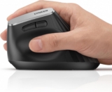 Uineer Wireless Ergonomic Vertical Mouse, Rechargeable Bluetooth Mouse with BT 4.0/5.0 and 2.4GHz, Multi-Device Mouse with 6 Buttons, Quiet Clicks and 4 Adjustable DPI , for Laptop, PC, Mac, Black