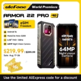 Ulefone Armor 22 Pro Rugged Phone 8GB RAM, 128GB, Android 16, Night Vision Camera, 6600mAh – W/code – Sold by Ulefone Official Store
