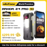 Ulefone Armor 24 Pro 22000mAh Rugged Smartphone Helio G200 6.78 120Hz 12GB256GB 64MP
