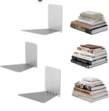 Umbra Conceal, Sturdy Metal Floating Bookshelf for Wall, Silver, Large, Set of 3