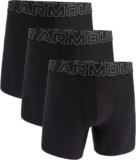 Under Armour Mens 3-Pack Performance Tech Boxer Brief, 6 Inseam Breathable, Moisture Wicking, Soft Touch, All-Day Comfort