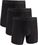 Under Armour Mens 3-Pack Performance Tech Mesh Boxer Brief, 6 Inseam Breathable, Moisture Wicking, Soft Touch, All-Day Comfort