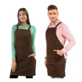 Under NY Sky Essential Chocolate Apron, Cross-Back, Durable Twill, Adjustable