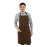 Under NY Sky No-Tie Chocolate Brown Apron Split-Leg Leather Reinforcement