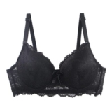 Underwired Lace Balconette Bra Plus-Size Black 95B