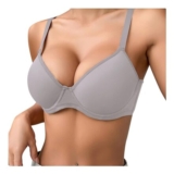 Underwired Push-up Balconette Bra for Women, Silver 36B