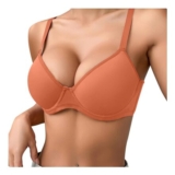Underwired Push-up Bra, Comfortable Balconette/Plunge Bralettes, Orange 40B