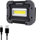 Uni-Com Rechargeable USB-C Flood Light 10W COB LED, 3 Lighting Modes, Adjustable Stand, Magnetic Mount