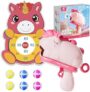 Unicorn Shooting Game, Sticky Ball Games Gun Darts Game Balls with Dart Board, 6 Balls Blaster Gun Shooting Games Indoor Outdoor Target Toys Sticky Ball Launcher Toy for Boys & Girls Fun Party Gifts