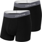 Uniexcosm Mens Boxers Cotton Trunks Multipack, 95% Cotton Boxer Shorts for Men, Soft Breathable Mens Underwear with Elastic Waistband, Black Boxer Briefs