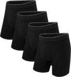 Uniexcosm Mens Cotton Boxer Shorts Multipack, Longer Leg Boxer Briefs with Elastic Waist, Breathable Stretch Underwear Trunks for Men, Comfortable Anti Chafing Underpants